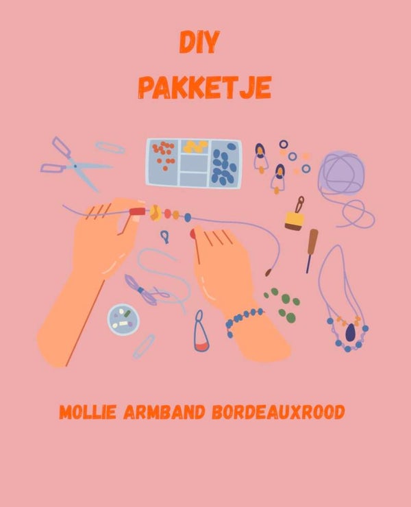 DIY pakketje bordeauxrood