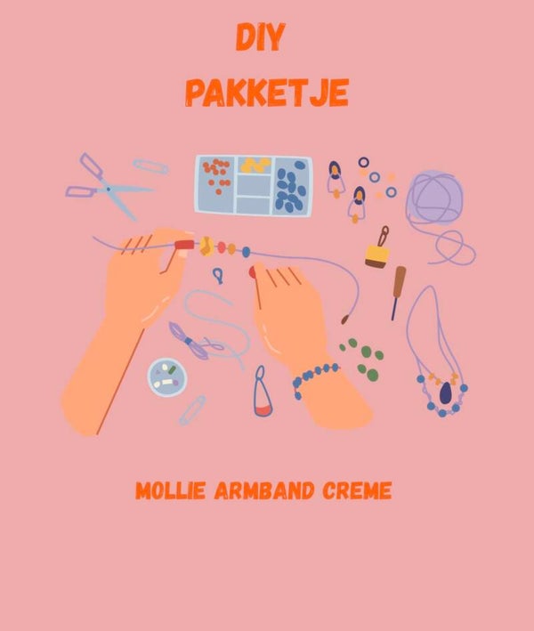 DIY pakketje mollie armband creme