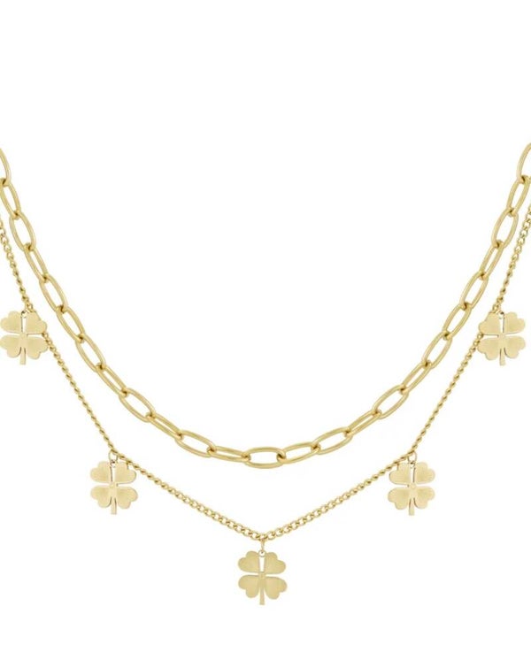 Klaver ketting goud
