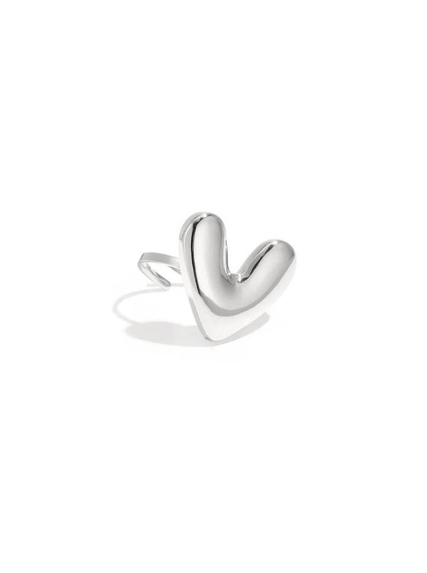 Big hart ring zilver