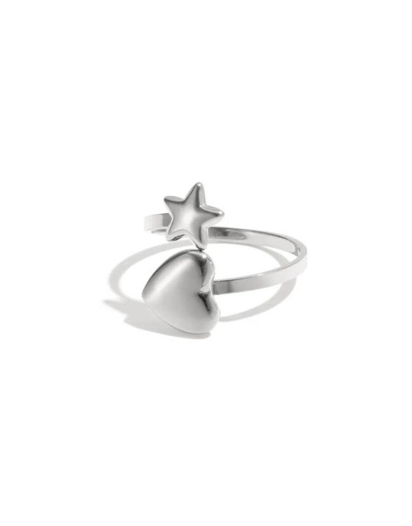 Star love ring zilver