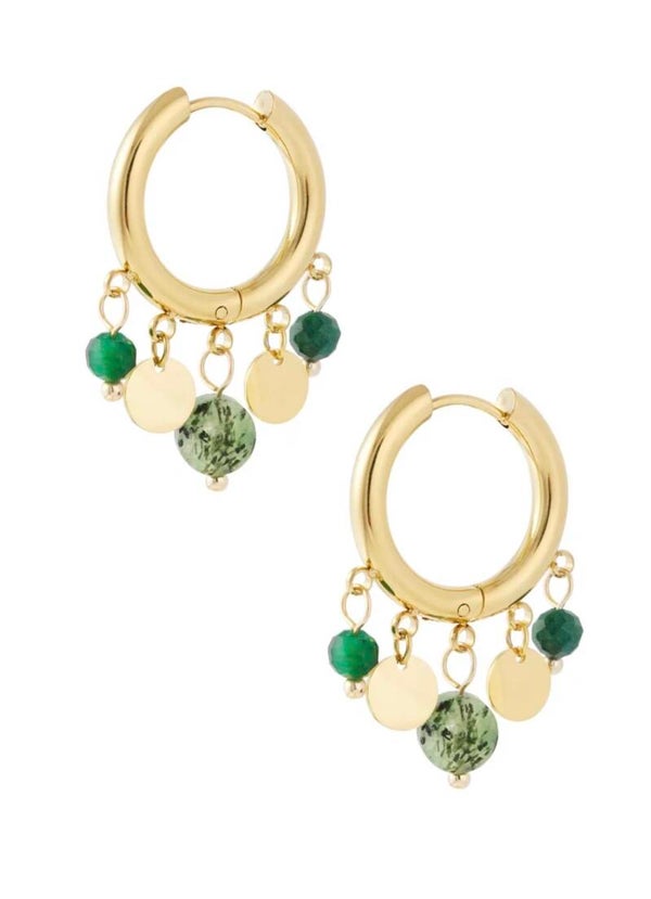 Green coins oorbellen