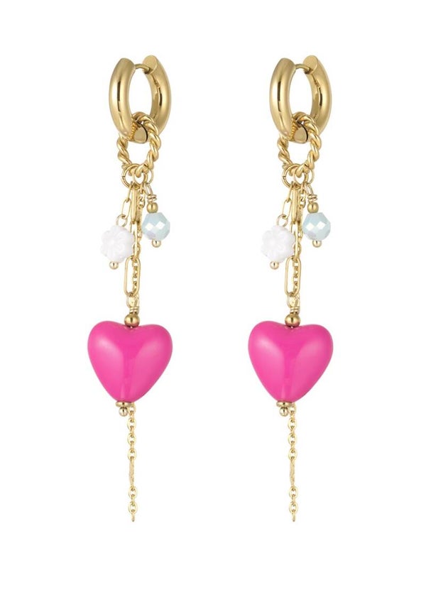 Love party oorbellen goud