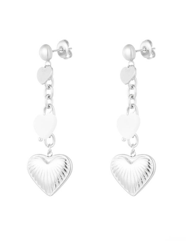 Lovers life oorbellen zilver