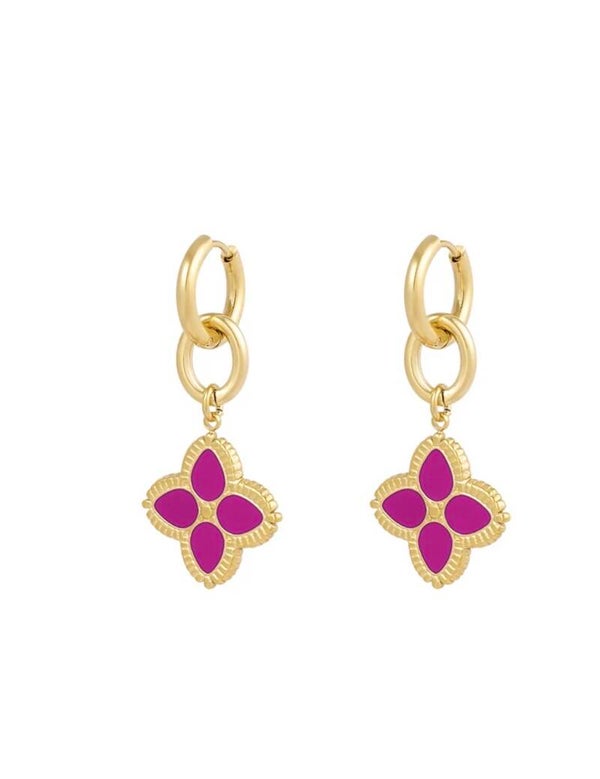 Need flowers oorbellen pink