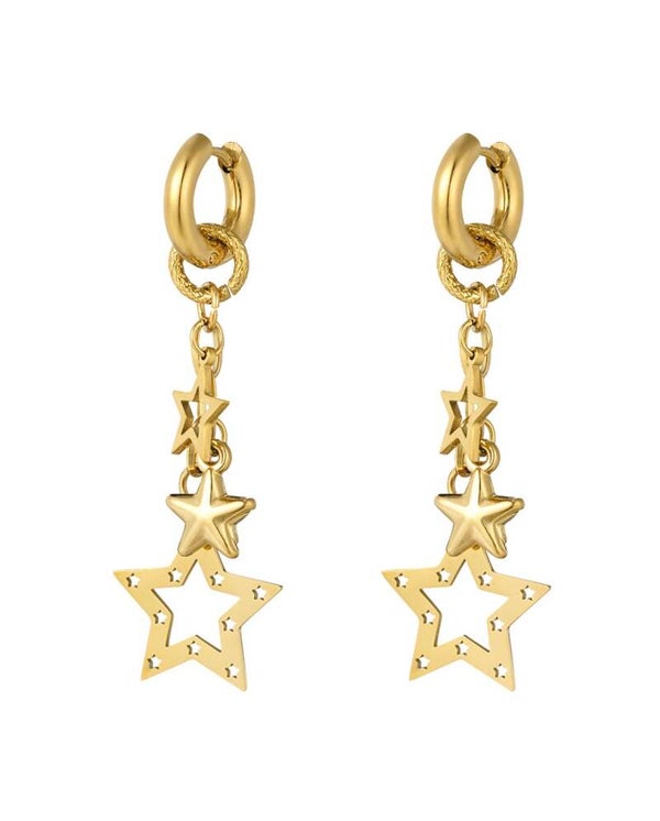 Star oorbellen goud