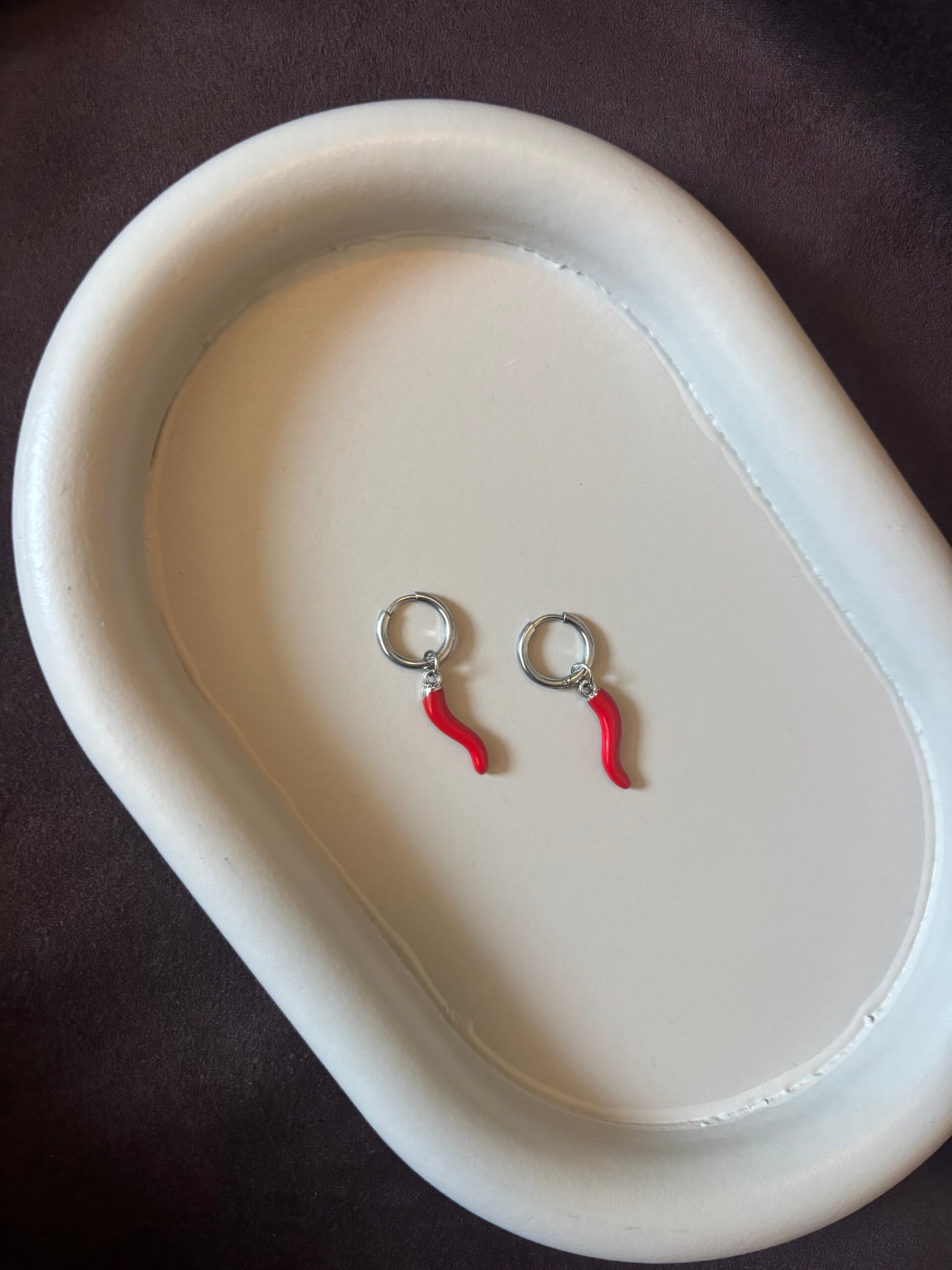Peper oorbellen zilver