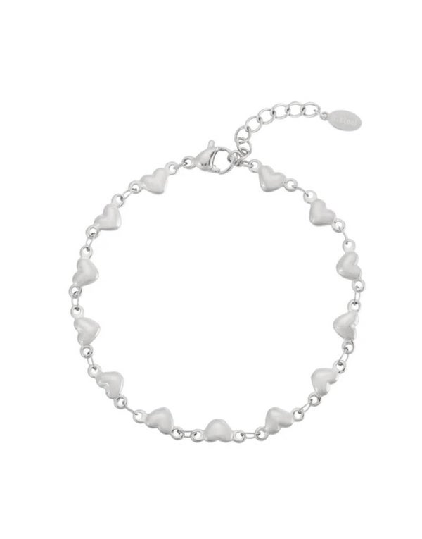 Multi heart armband zilver