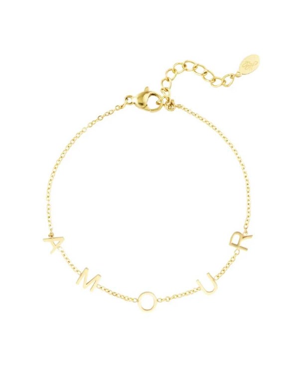 Amour armband goud