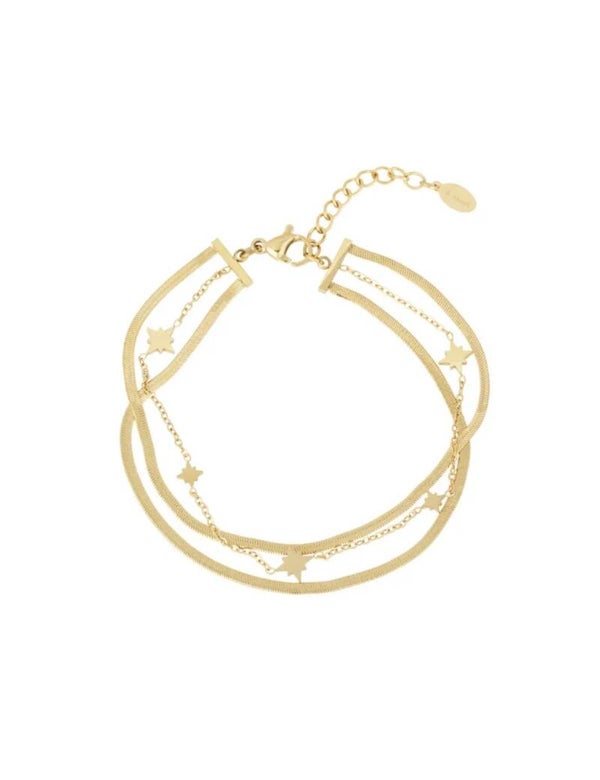 Star layers armband goud