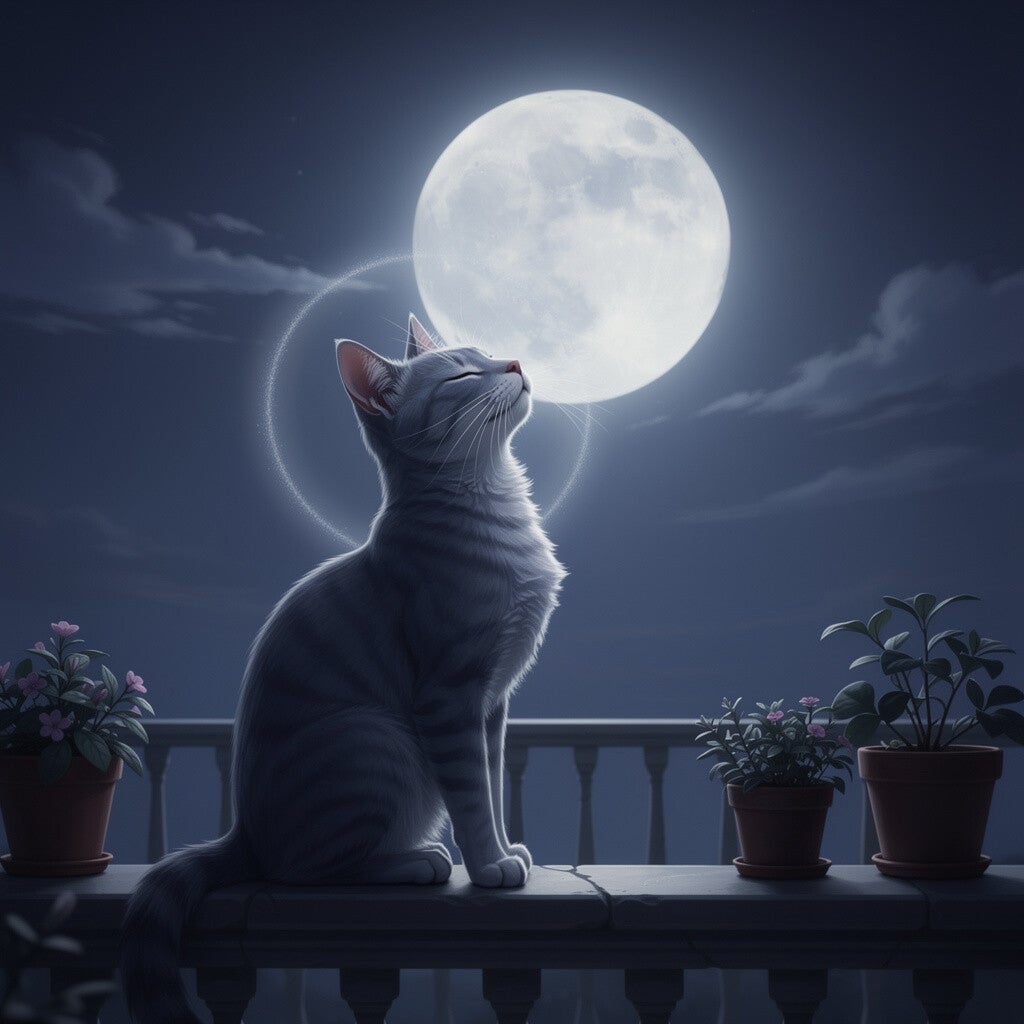 the cat is the moon