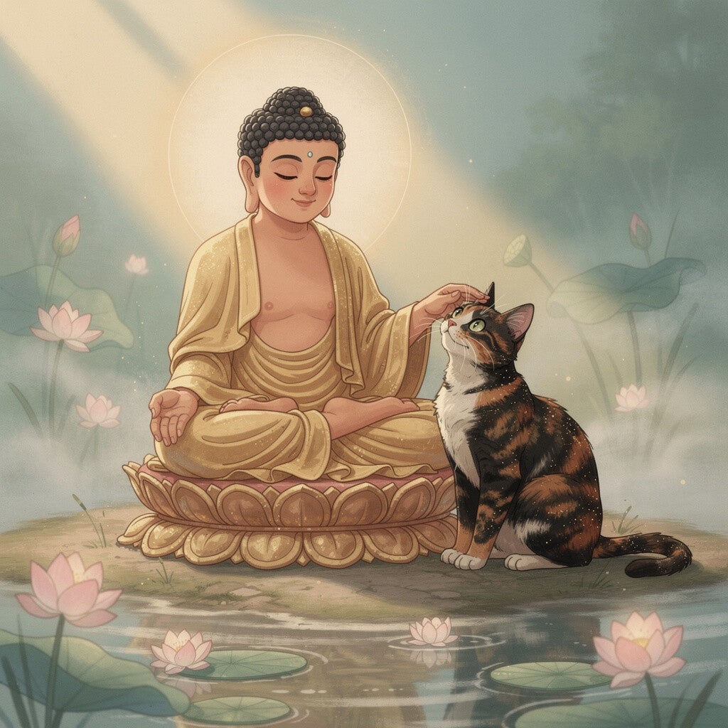 cats bouddha