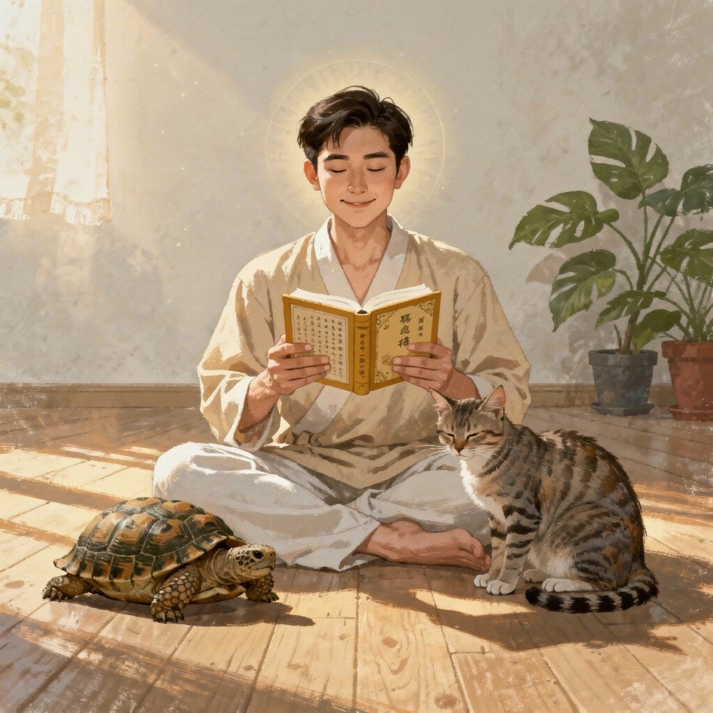 cat meditation love