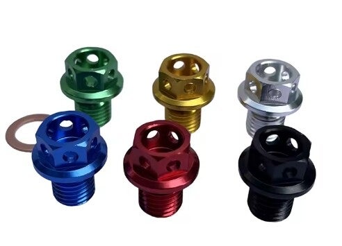 TAPPO CNC SCARICO OLIO FORATO PER LEGATURA COME DA REGOLAMENTO- Spedizione inclusa