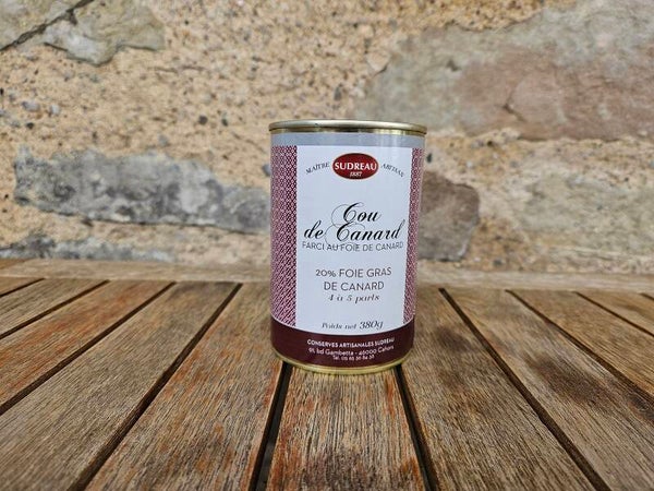 Cou de Canard Farci au Foie de Canard, 20% de Foie Gras de Canard 380g