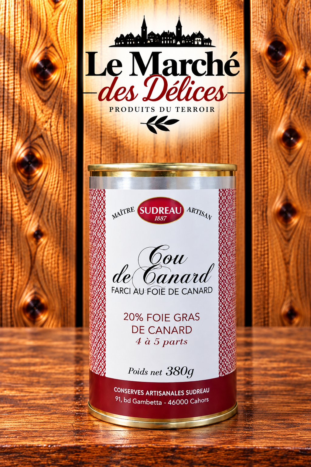 Cou de Canard Farci au Foie de Canard, 20% de Foie Gras de Canard