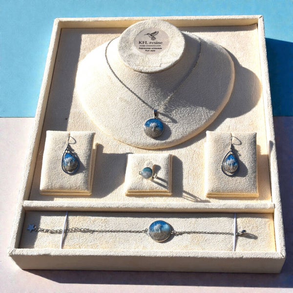 Parures de bijoux artisanales – Cabochons en résine faits main