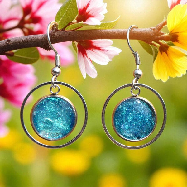 ✨ Boucles d’Oreilles en Alliage & Résine Époxy – Légères, Élégantes & Artisanales ✨