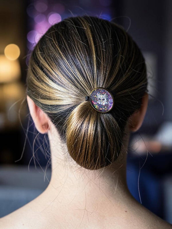 Élastique à cheveux cabochon en résine – Accessoire fait main