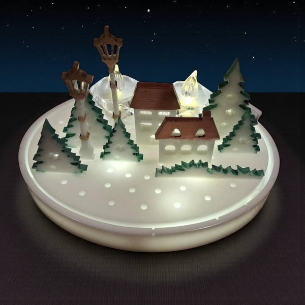 🎅 Centre de table lumineux – village de Noël ✨