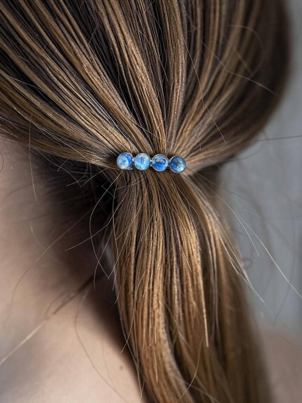 Petites pinces à cheveux artisanales en résine – Lot de 2