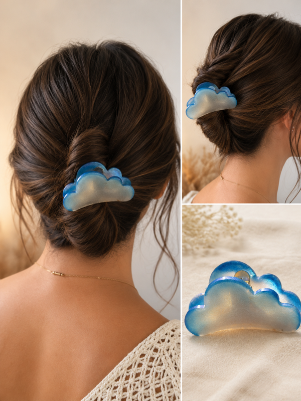 Pince à cheveux artisanale en résine – Accessoire cheveux fait main – Création unique