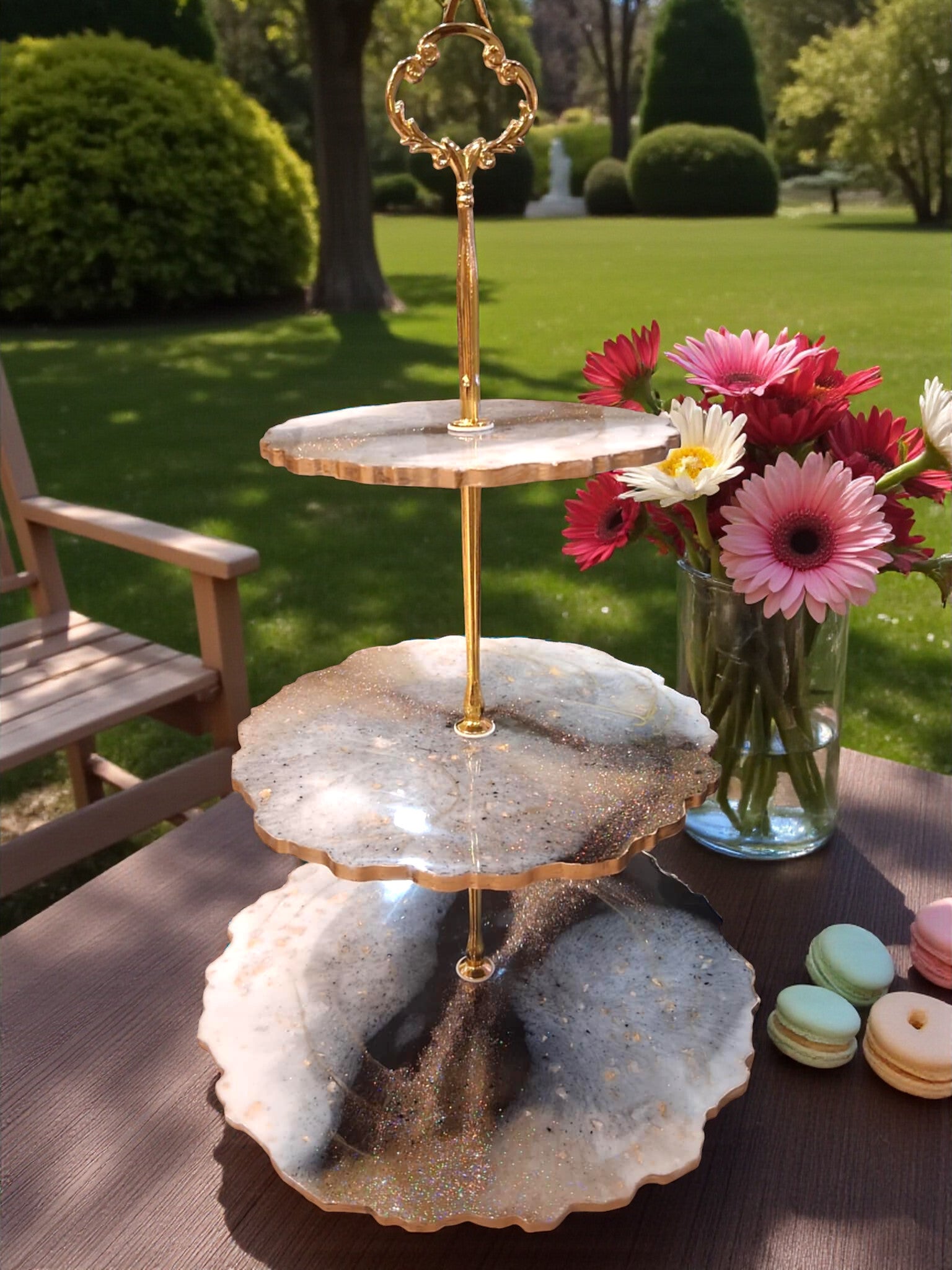 ✨ Présentoir 3 étages en résine époxy