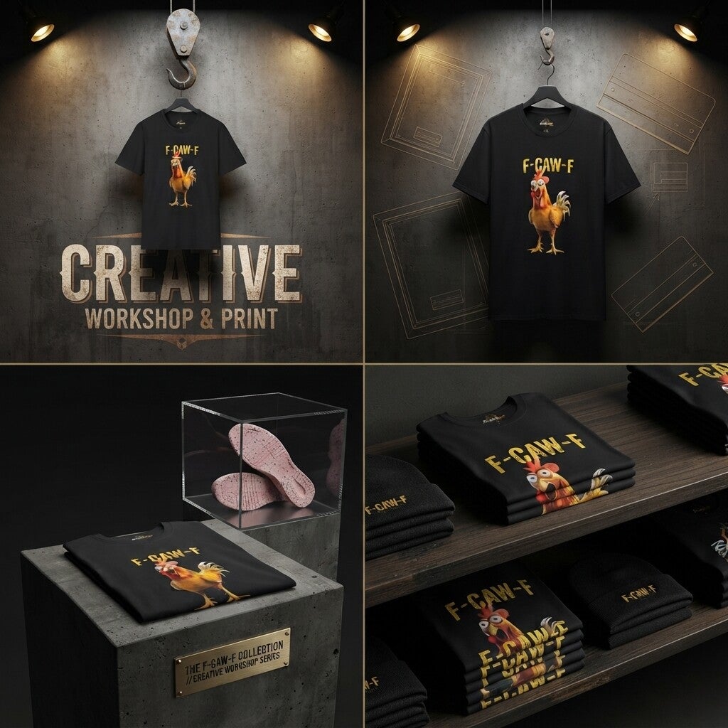 F-CAW-F Funny Chicken T‑Shirt