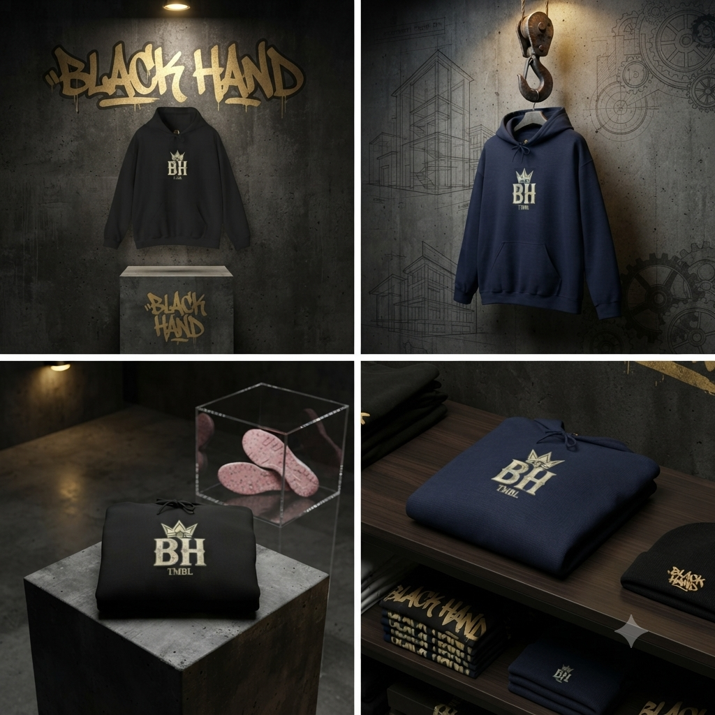 BH Crown Hoodie — Vintage Logo Black Pullover