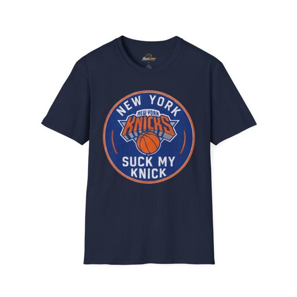 Knicks Vintage Logo Tee - New York "Suck My Knick" Graphic T-Shirt