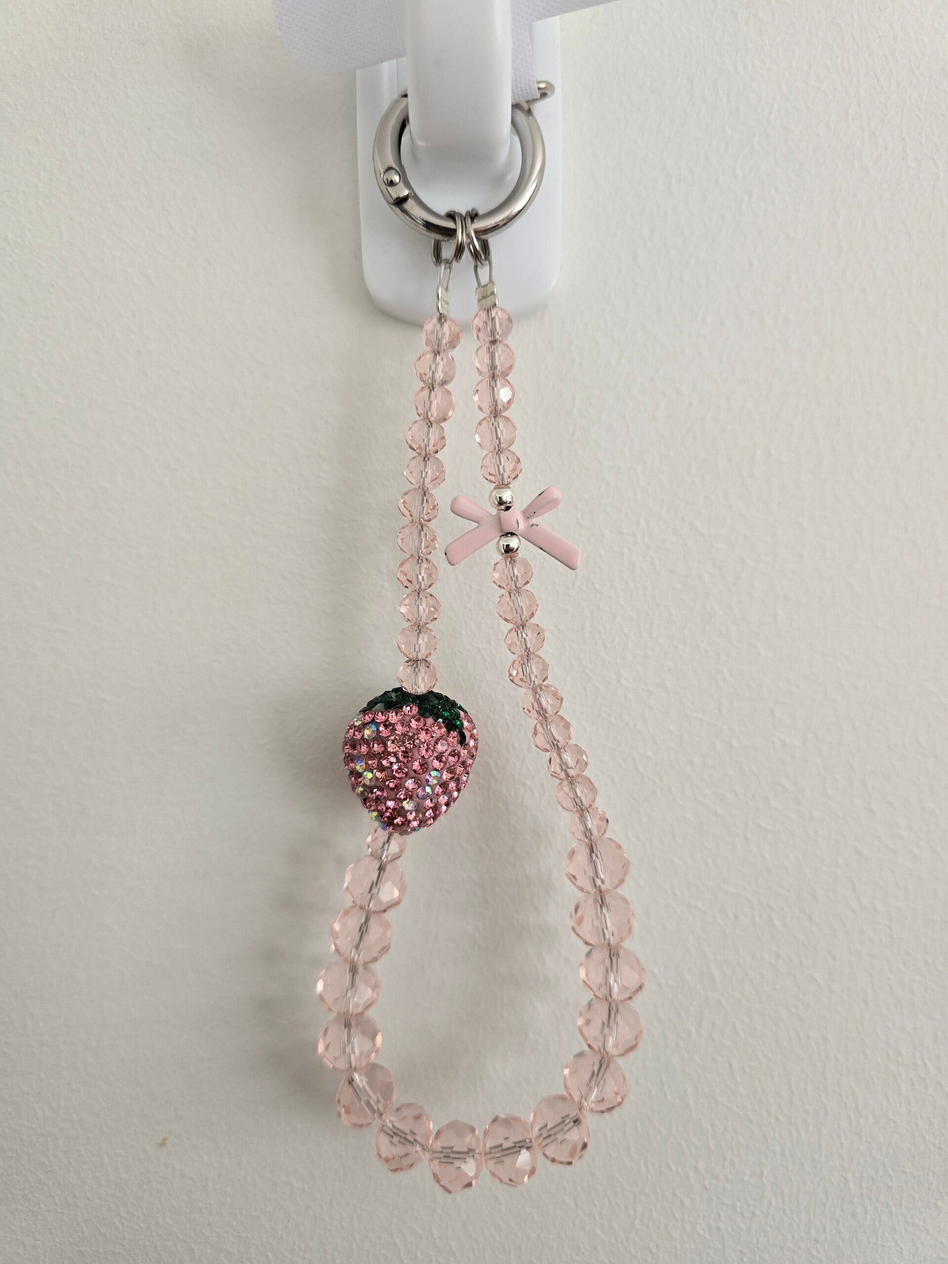 Pink Strawberry Phone charm