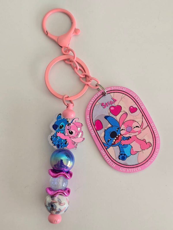 Stitch & Angel keychain