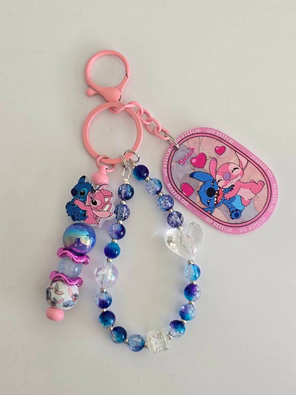 Stitch & Angel keychain