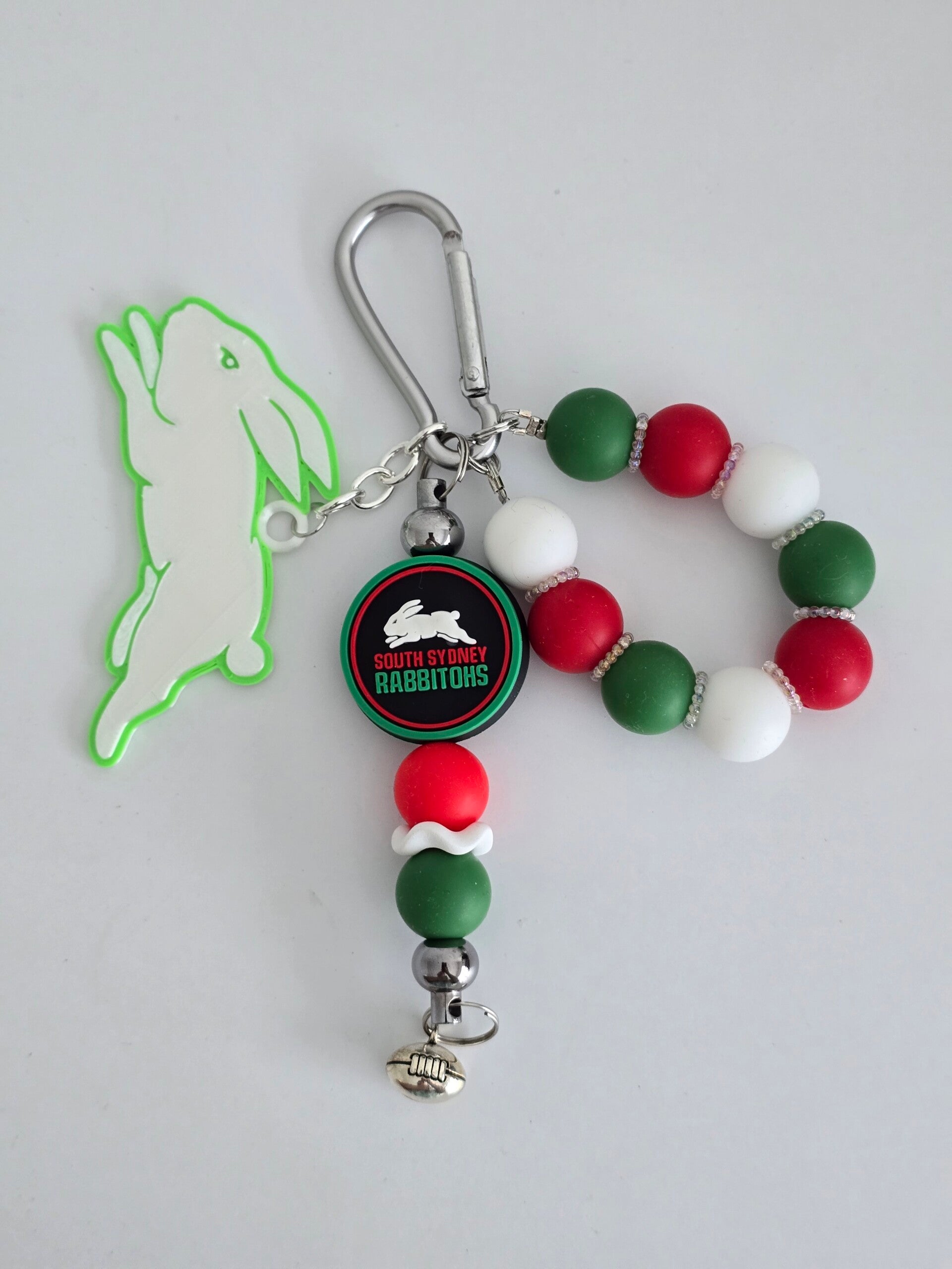 South Sydney Rabbitohs White Keychain