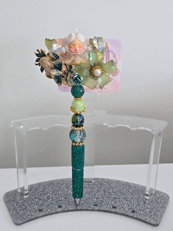 Skullpanda Green Floral pen