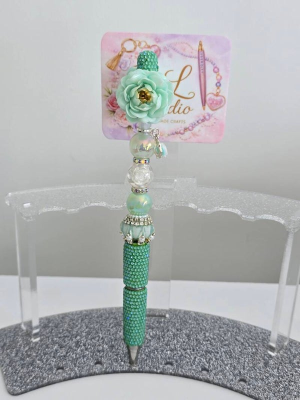 Teal Floral pen