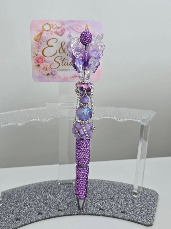Purple Butterfly Bling pen