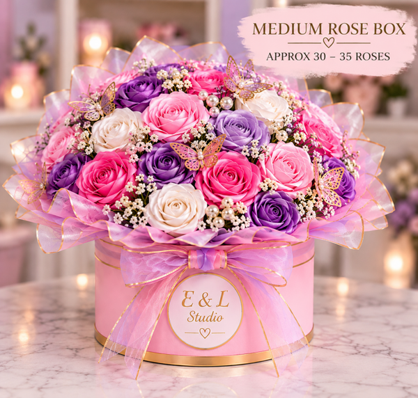 Medium Ribbon Rose box