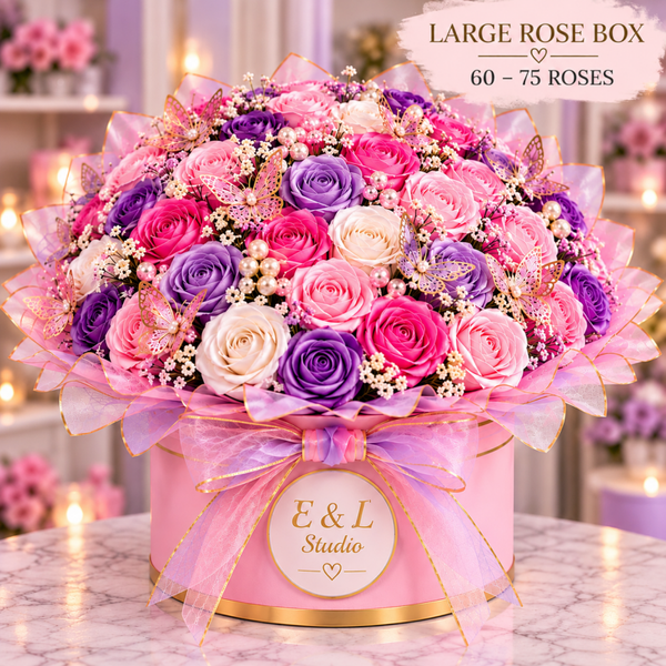 Large Ribbon Rose box