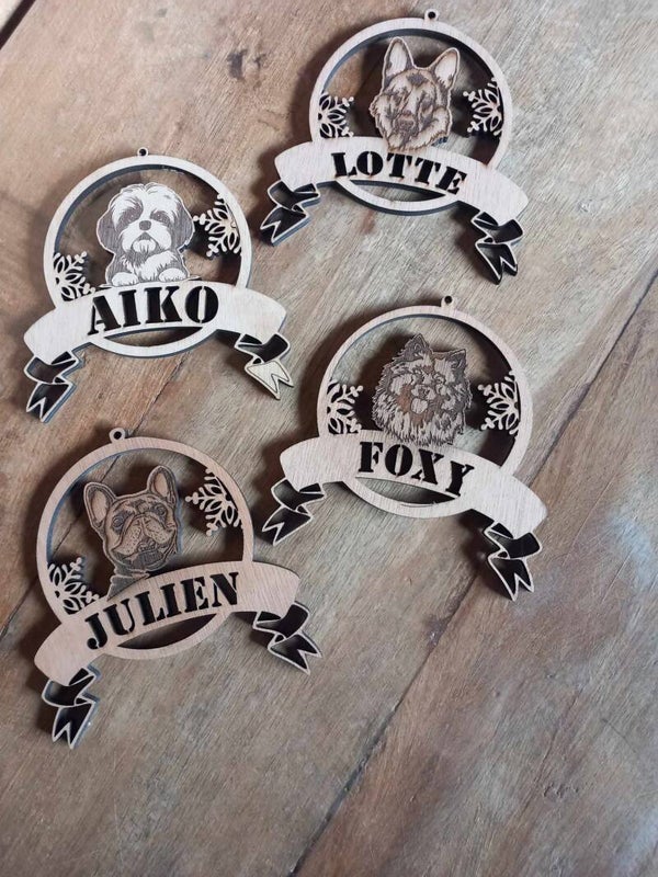kersthanger met gepersonaliseerde hondenras