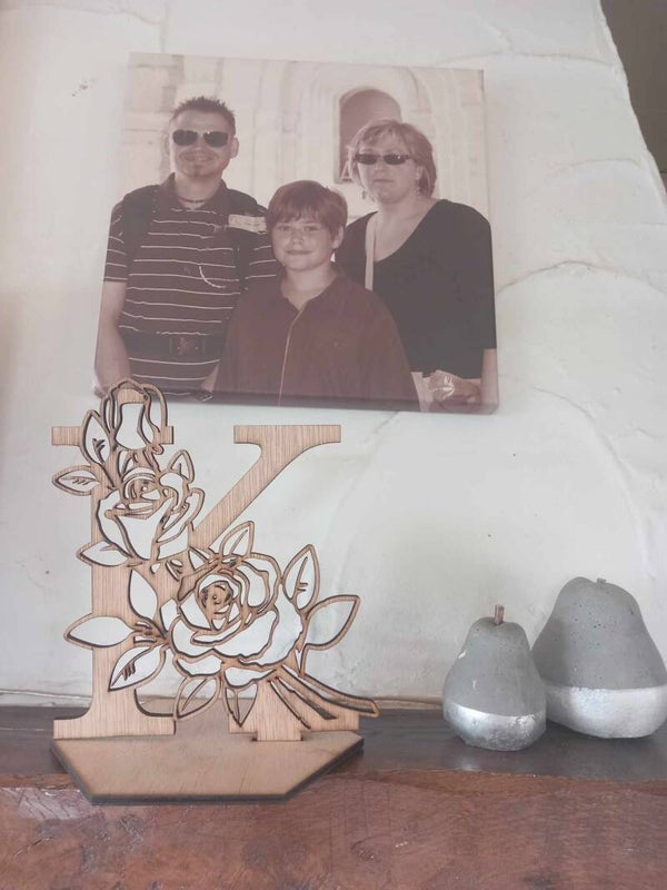 houten bloemletter
