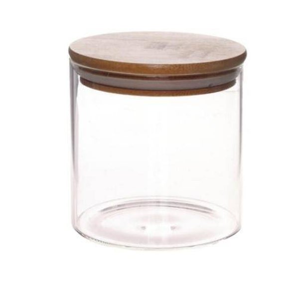 bokaal met houten deksel.