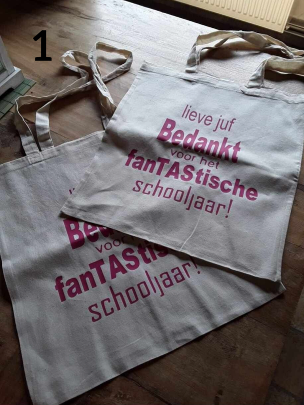 Linnen tas met tekst