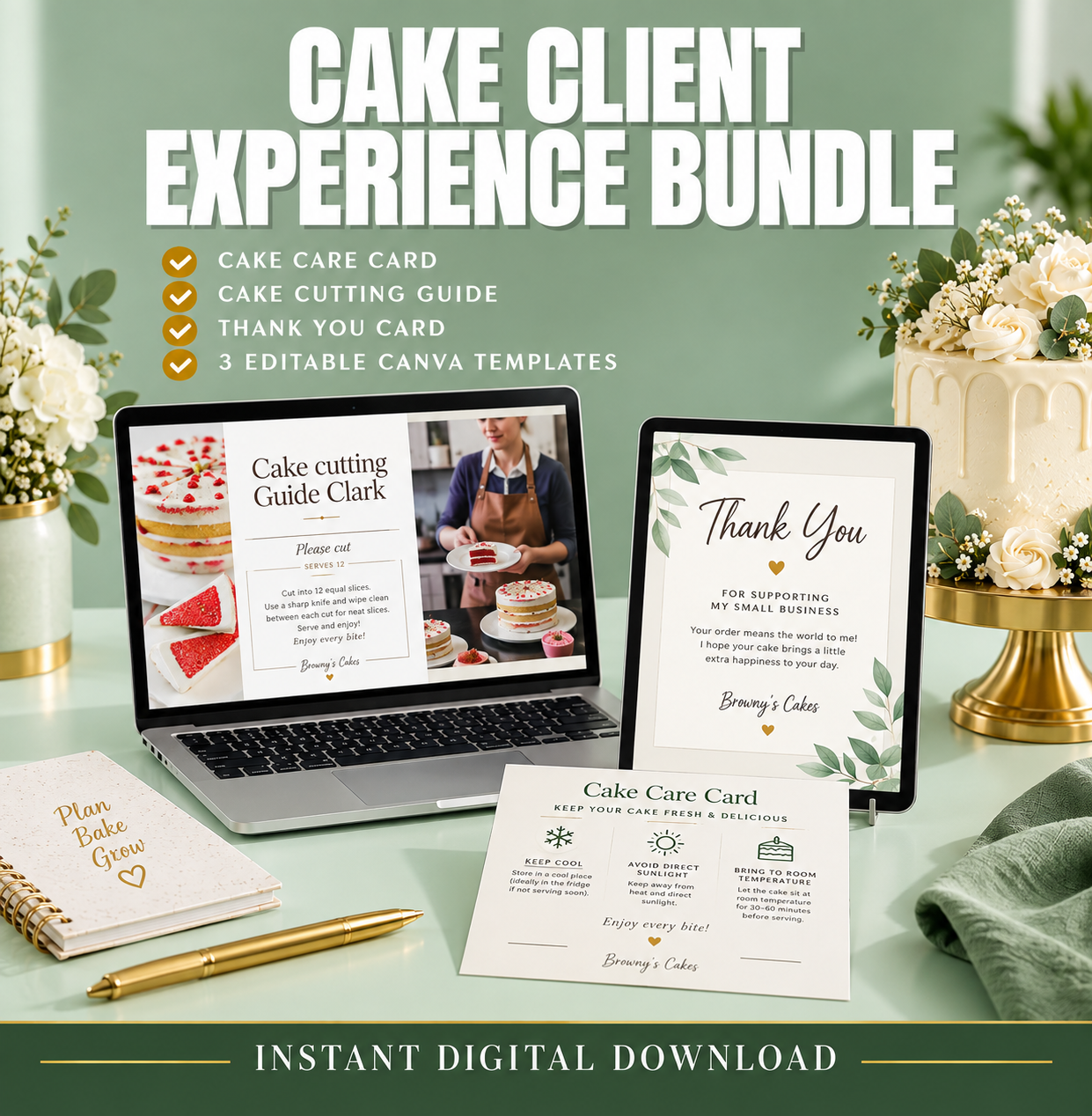 Cake Client Experience Bundle – 3 Editable Canva Templates