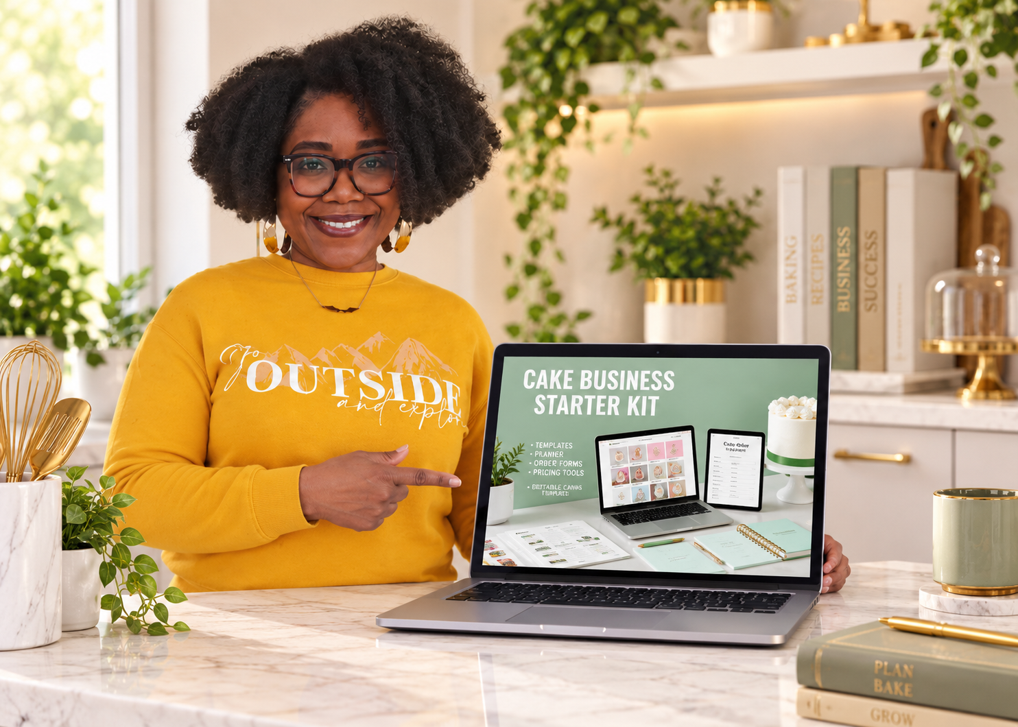 Ludinaira presenting the Cake Business Starter Kit for aspiring cake entrepreneurs