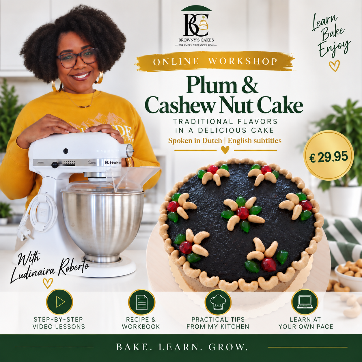 Online Workshop: Plum & Cashew Nut Cake