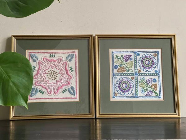 Set geborduurde kaders