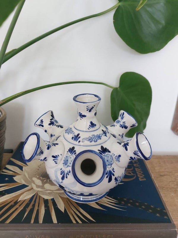 Tulpen vaas delfs blauw