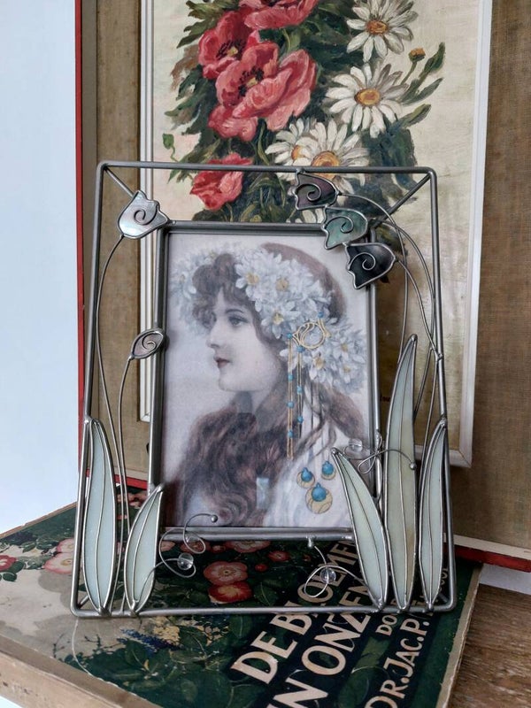 Art nouveau foto lijst met prent