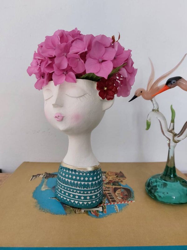 Bloempot hoofd groen